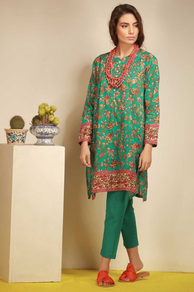 Khaadi Tropical Escape Lawn Collection 2018 – J18103 Sea Green 2Pc