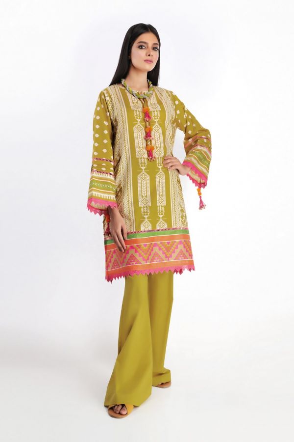 Khaadi Feel Free Spring Lawn Collection 2020 – Shirt Shalwar – J20109 Green