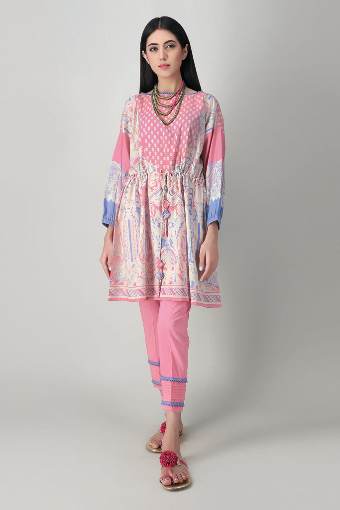 Khaadi Spring Collection 2021 – 2PC Suit · Printed Kameez Pants · J21109 Pink