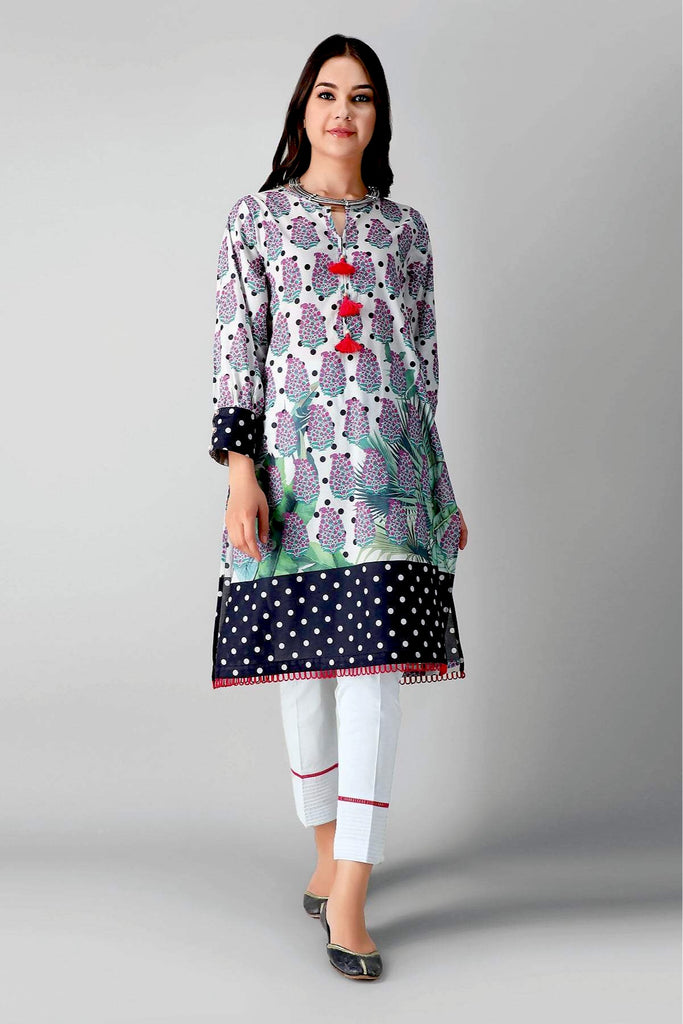 Khaadi Printed 2 Piece Suit · Kameez Pants – J21221 White