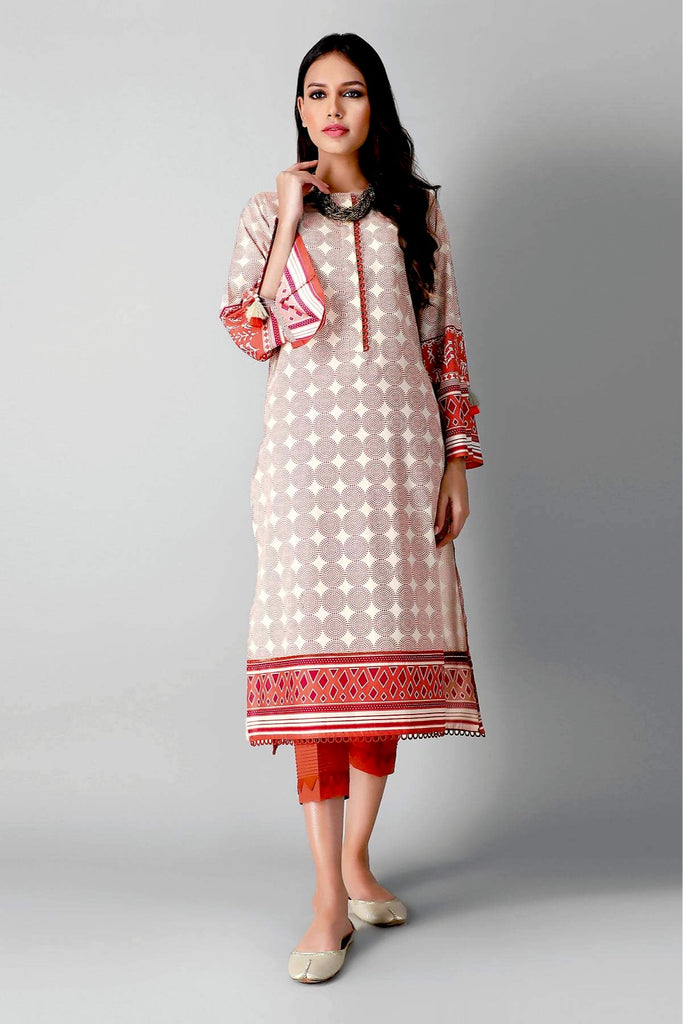 Khaadi Printed 2 Piece Suit · Kameez Pants – J21225 Orange