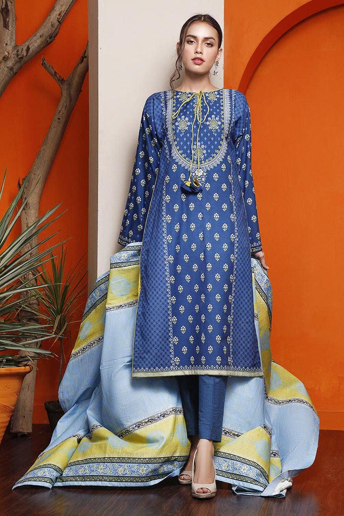 Gul Ahmed Winter Collection – 3 PC Digital Printed Khaddar Suit K-121