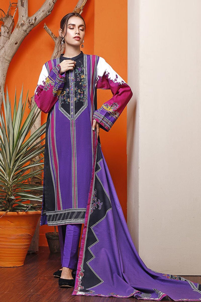 Gul Ahmed Winter Collection – 3 PC Digital Printed Khaddar Suit K-119