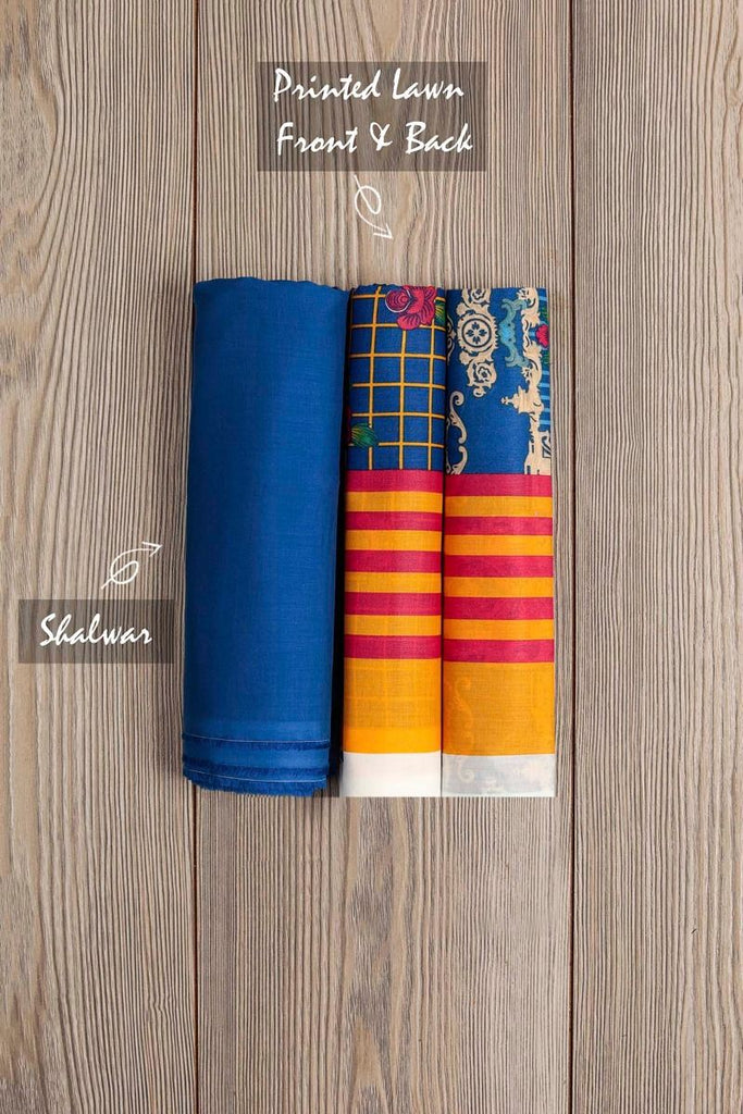 Khaadi Mid-Summer Vibes Lawn Collection 2018 – JR18301 Blue 2Pc