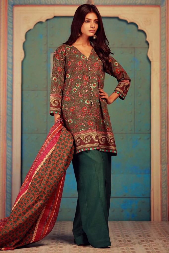 Khaadi Winter Collection 2017 – KA17607 Green 3Pc