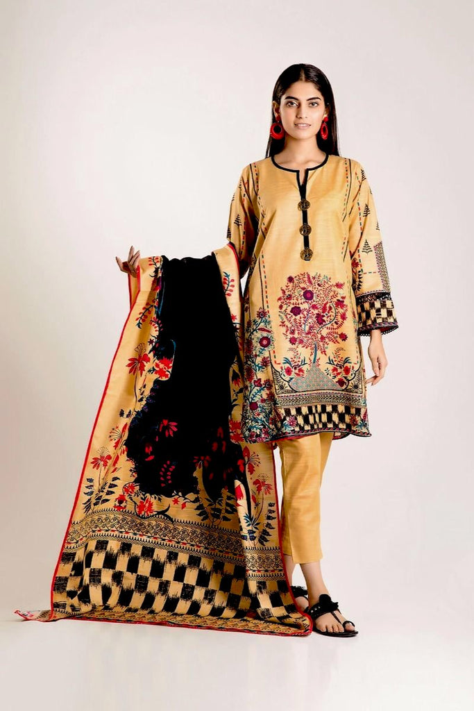Khaadi Winter Vibe Collection 2019 – KA19503 Beige 3Pc