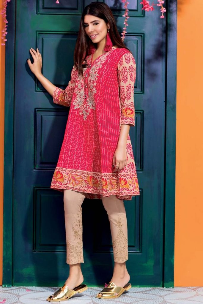 Khaadi Tropical Escape Lawn Collection 2018 – N18107 Red 2Pc