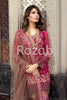Razab Luxury Chiffon Collection 2019 – THR 1107 CERISE GOLD