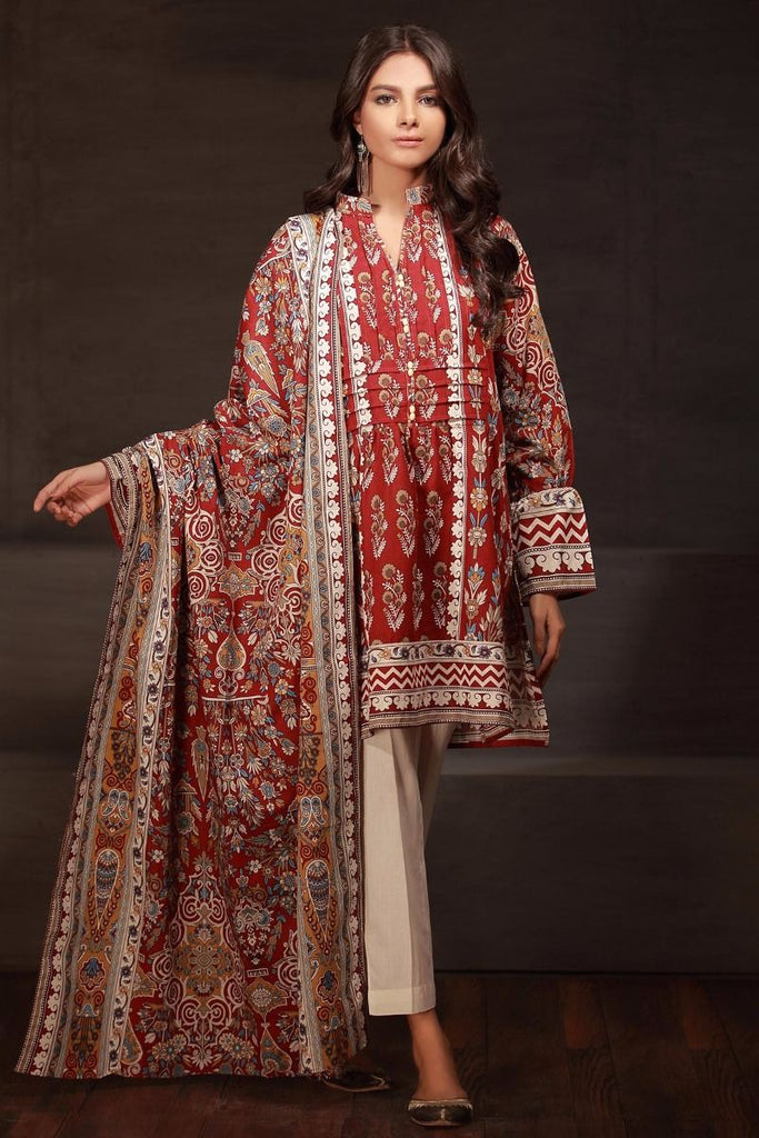 Khaadi Winter Collection 2017 – KL17704 Red 2PC
