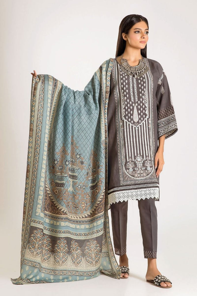 Khaadi Winter Escape Collection 2019 – KO19522-Grey-3Pc
