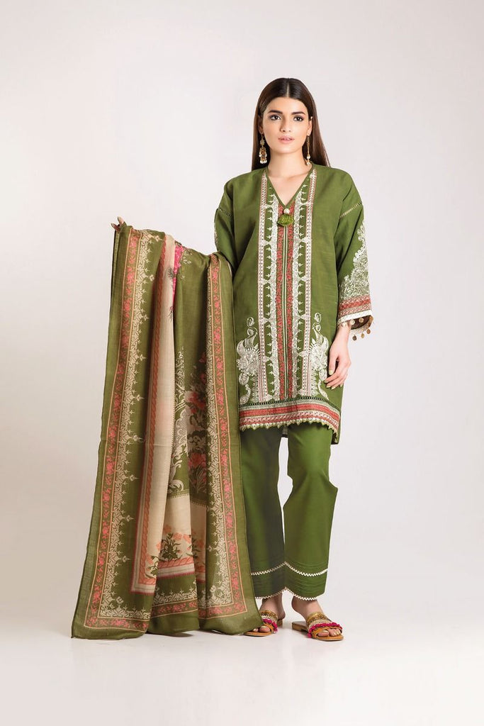 Khaadi Winter Vibe Collection 2019 – KO19506 Green 3Pc