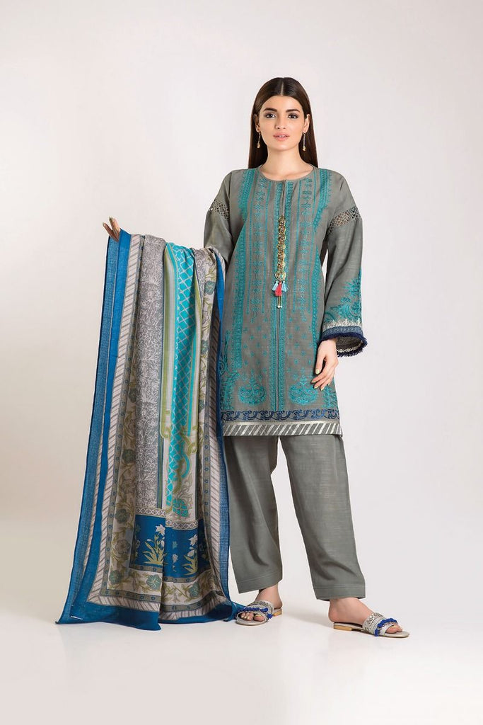 Khaadi Winter Vibe Collection 2019 – KO19508 Grey 3Pc