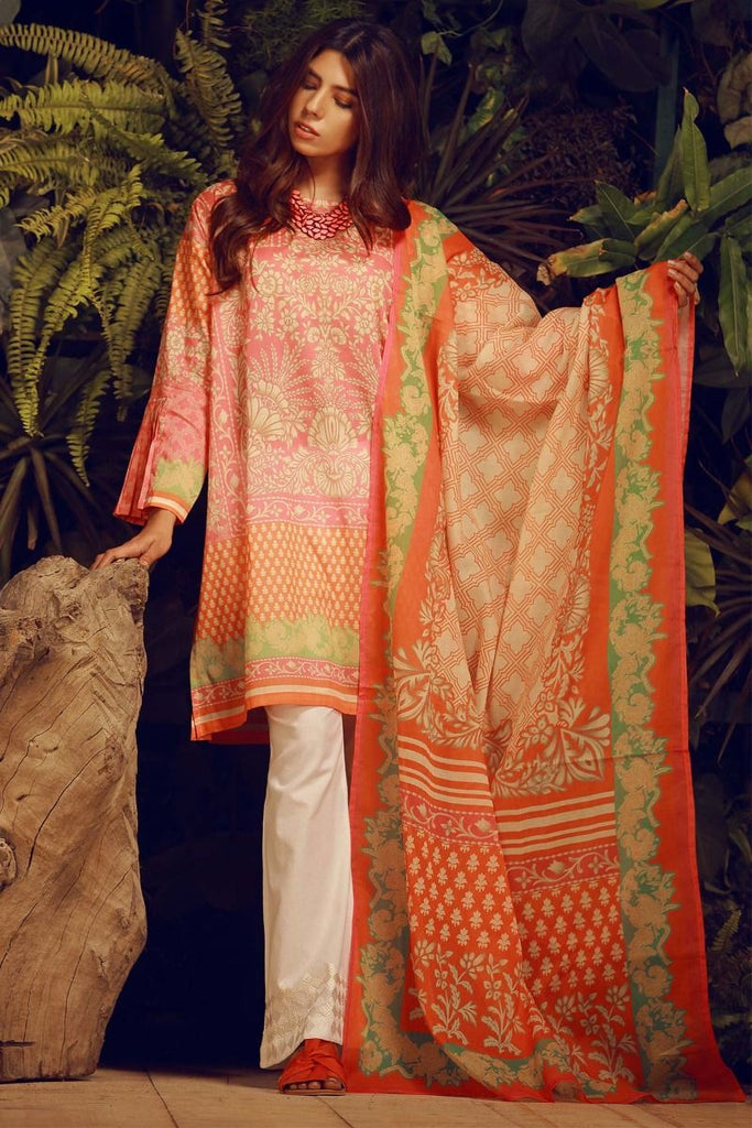 Khaadi Tropical Escape Lawn Collection 2018 – L18106 Pink 2Pc