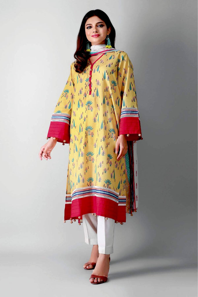 Khaadi Embroidered 2 Piece Suit · Kameez Dupatta – L21304 Yellow