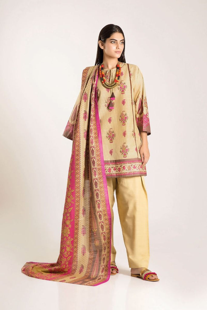 Khaadi Winter Vibe Collection 2019 – LKA19503 Yellow 3Pc