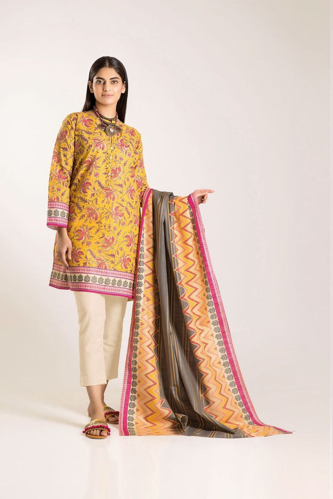 Khaadi Winter Vibe Collection 2019 – LKA19504 Yellow 3Pc