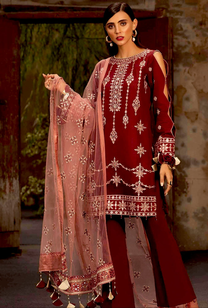 Noor by Saadia Asad Luxury Lawn Collection 2019 – 09A Maroon