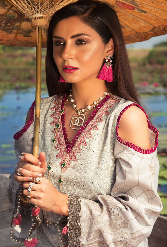 Noor by Saadia Asad Luxury Lawn Collection 2019 – 10B GRAY