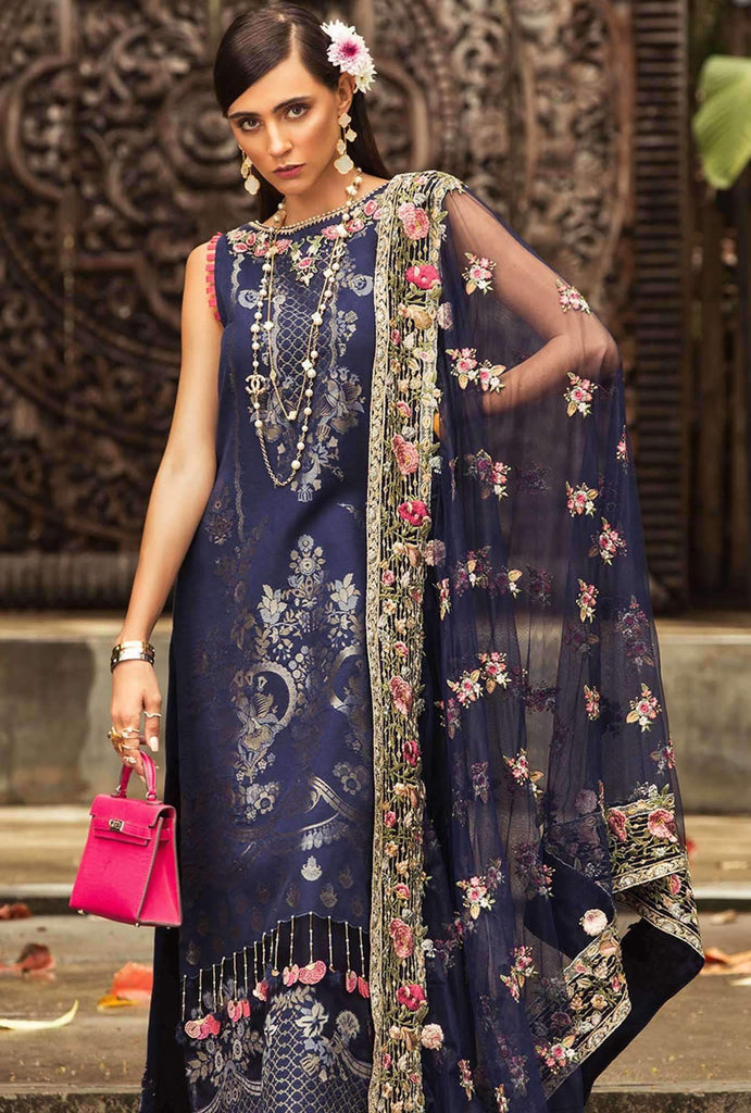 Noor by Saadia Asad Luxury Lawn Collection 2019 – 11A Navy Blue