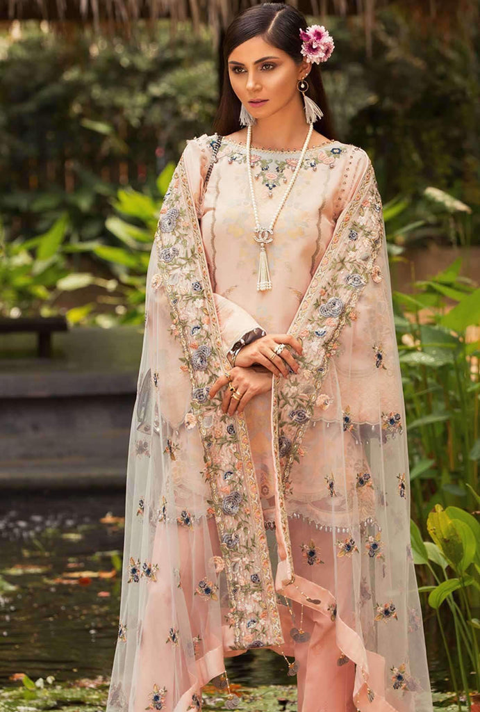 Noor by Saadia Asad Luxury Lawn Collection 2019 – 11B Powder Pink