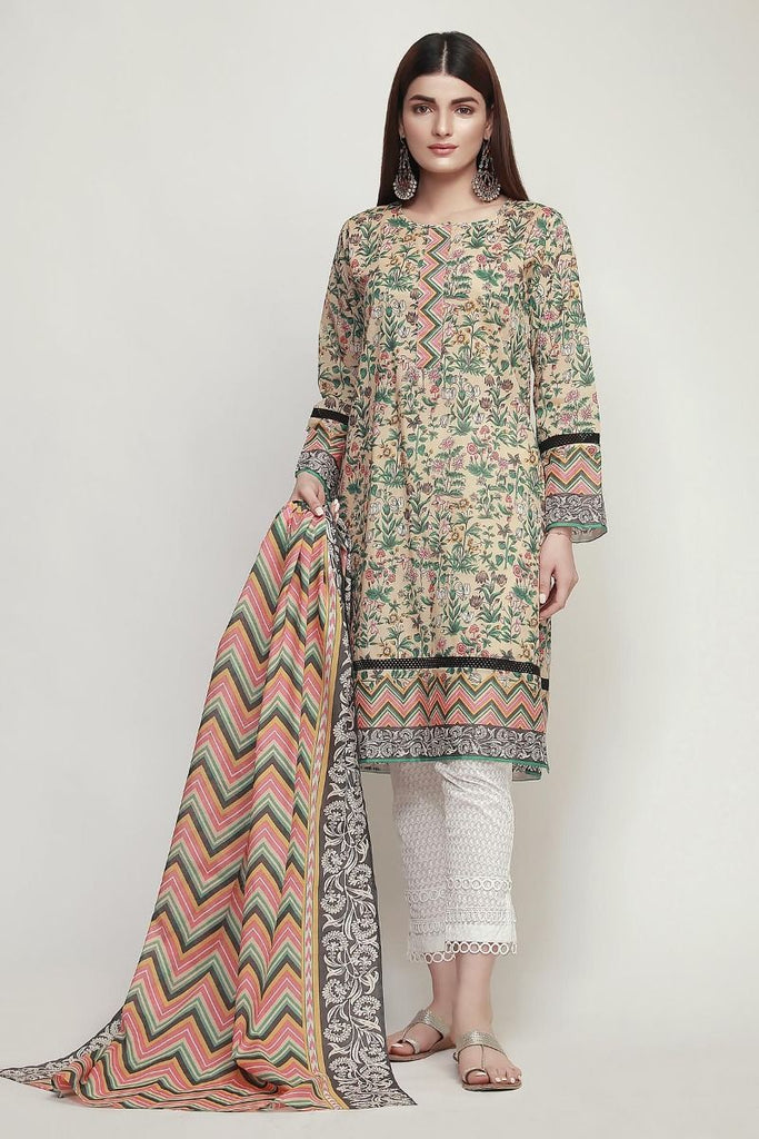 Khaadi Early Spring/Summer Lawn Collection 2019 V2 – LR19105 Beige 2Pc