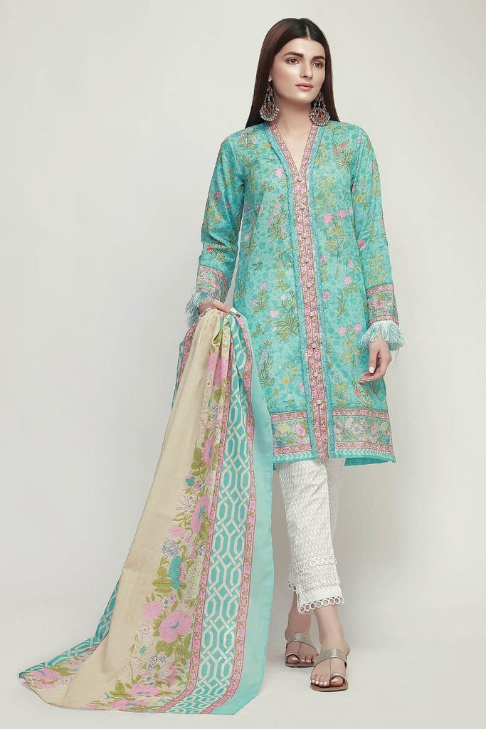 Khaadi Early Spring/Summer Lawn Collection 2019 V2 – LR19106 Blue 2Pc