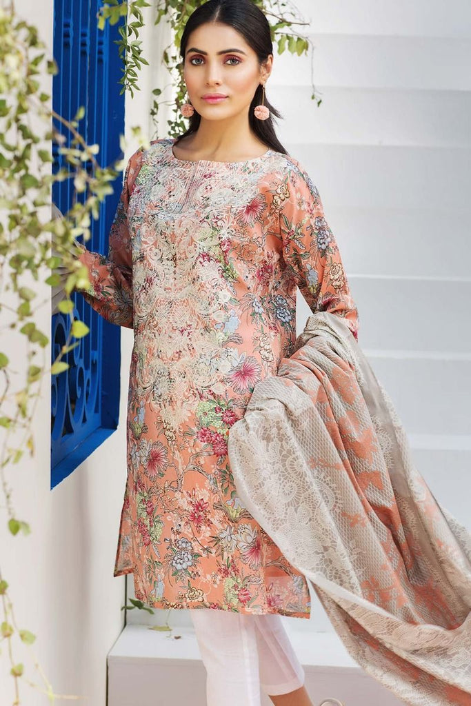 Khaadi Tropical Escape Lawn Collection 2018 – M18104 Pink 2Pc