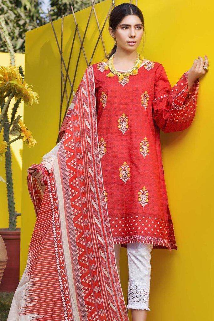 Khaadi Tropical Escape Lawn Collection 2018 – M18109 Red 2Pc
