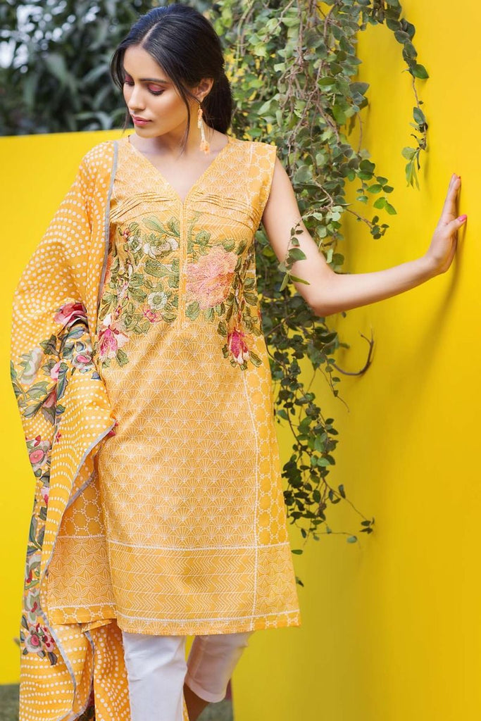 Khaadi Tropical Escape Lawn Collection 2018 – M18116 Yellow 2Pc