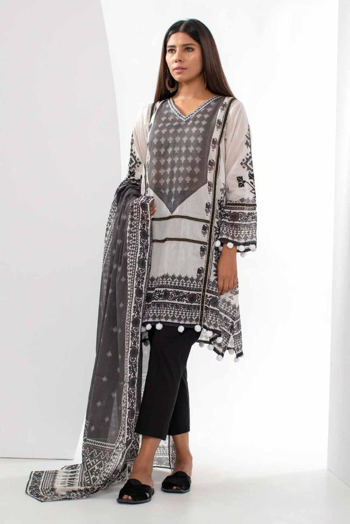 Khaadi Mid Summer Lawn Collection 2018 – M18301 White 2Pc