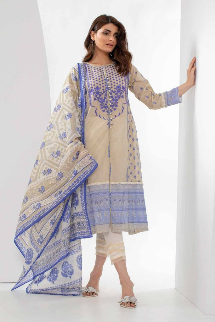 Khaadi Mid Summer Lawn Collection 2018 – M18302 Beige 2Pc