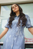 AlKaram MAK Spring/Summer 2020 – Two Piece Printed Denim Suit With Viscose Stole - MAK-A-001-20-Blue