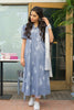 AlKaram MAK Spring/Summer 2020 – Two Piece Printed Denim Suit With Viscose Stole - MAK-A-001-20-Blue