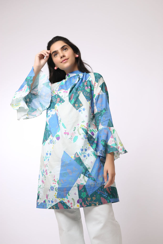 AlKaram MAK Spring/Summer Volume 2 – 2 Piece Printed Suit with Cambric Trouser - MAK-C-003-19-2-Blue
