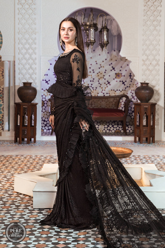 MARIA.B Luxury Chiffon Eid Collection 2022 – MPC-21-106-Black