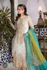 MARIA.B Luxury Chiffon Eid Collection 2022 – MPC-21-107-Cream and Ferozi