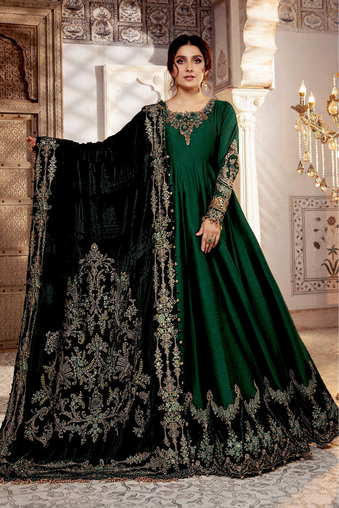 MARIA.B. MBroidered Wedding Collection – Teal and Warm green (BD-2307)