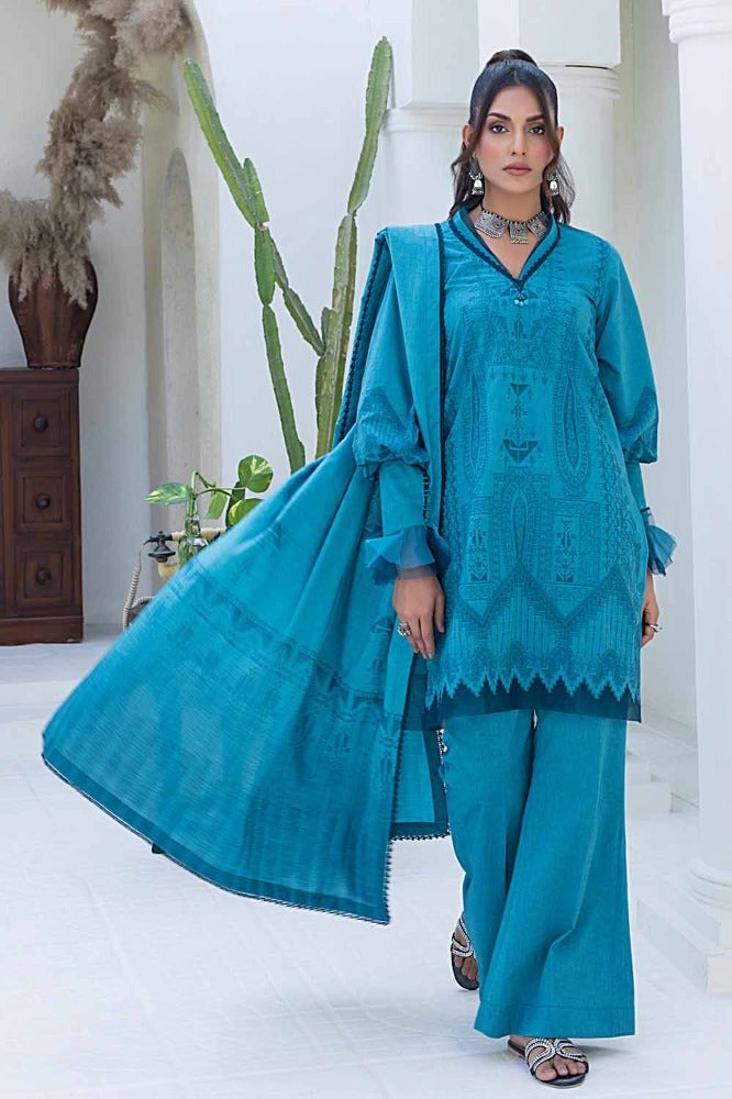 Gul Ahmed Summer Essential – 3PC Chambray Jacquard Suit MJ-42006