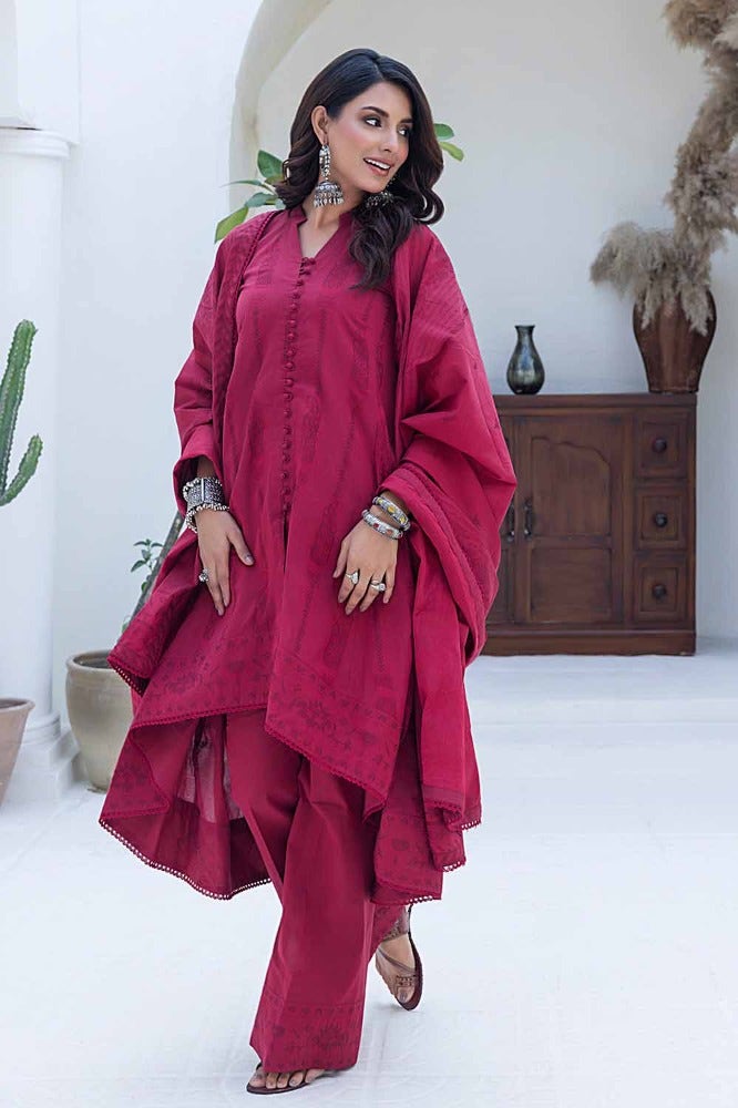 Gul Ahmed Summer Essential 2024 – 3PC Chambray Jacquard Suit MJ-42011