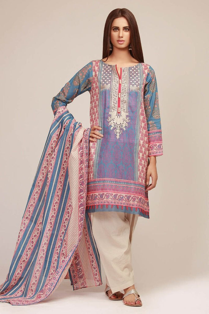 Khaadi The Tale of Spring Lawn Collection 2019 – MR19102 Blue 2Pc