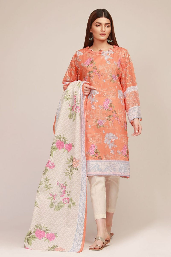 Khaadi The Tale of Spring Lawn Collection 2019 – MR19109 Orange 2Pc