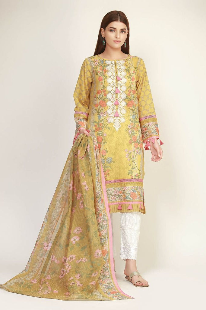 Khaadi The Tale of Spring Lawn Collection 2019 – MR19112 Mustard 2Pc