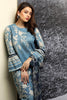 AlKaram Cambric Collection 2018 – 3 Piece Plain with Chiffon Printed Dupatta – MS-13-18-Blue