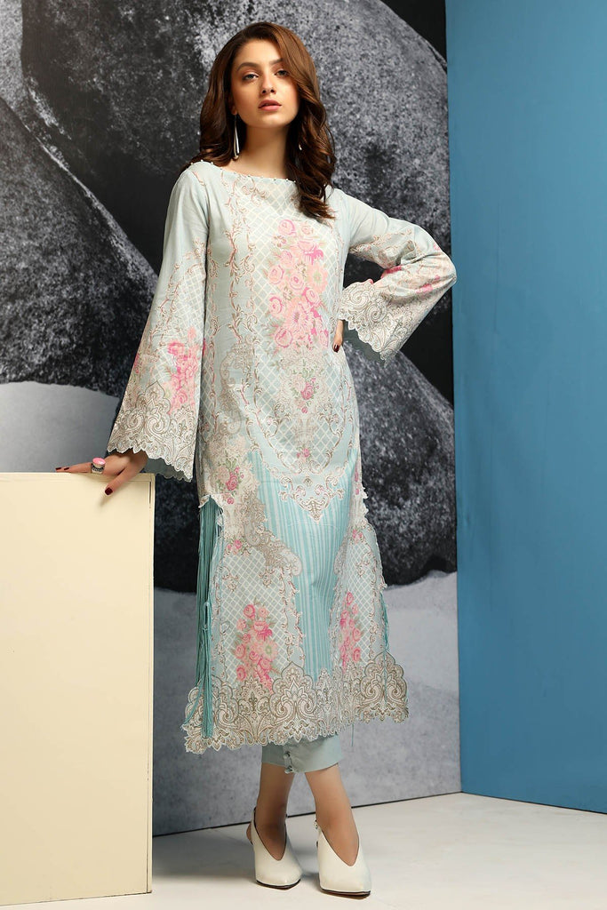 AlKaram Cambric Collection 2018 – 1 Piece Printed – MS-41-18-Sky Blue