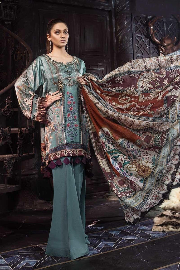 MARIA.B. Silk Collection 2019 – MSK-206-Grey Blue and Rust