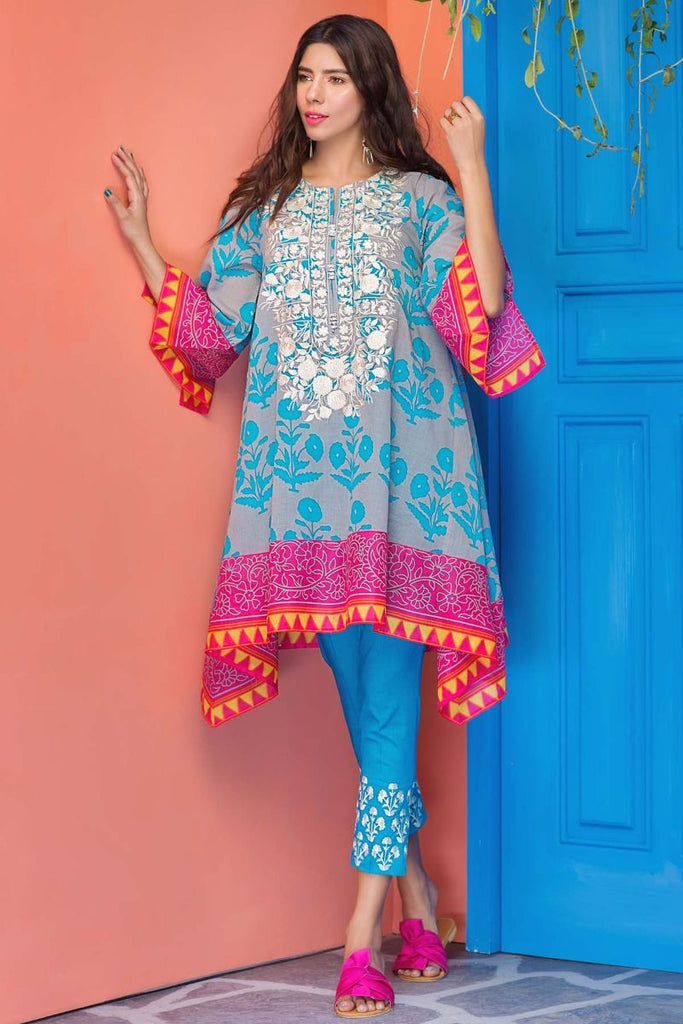 Khaadi Tropical Escape Lawn Collection 2018 – N18108 Grey 2Pc