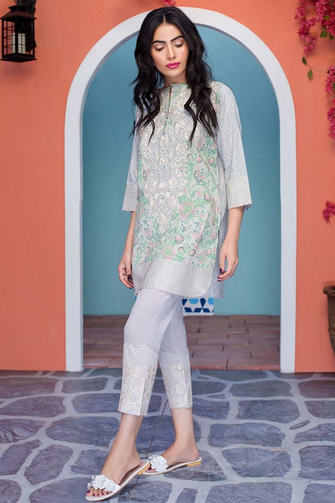 Khaadi Tropical Escape Lawn Collection 2018 – N18114 Grey 2Pc