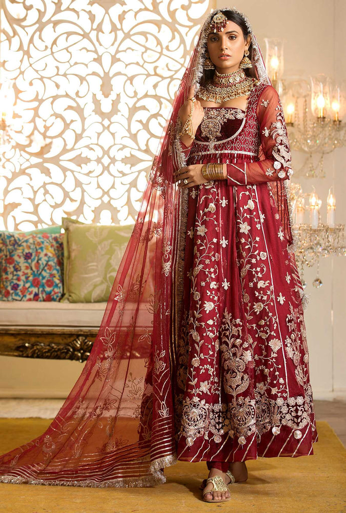 Noor by Saadia Asad Festive Embroidered Wedding Collection 2019 – D7-MAROON