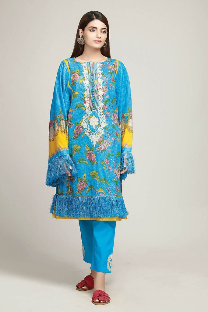 Khaadi The Tale of Spring Lawn Collection 2019 – NR19104 Blue 2Pc