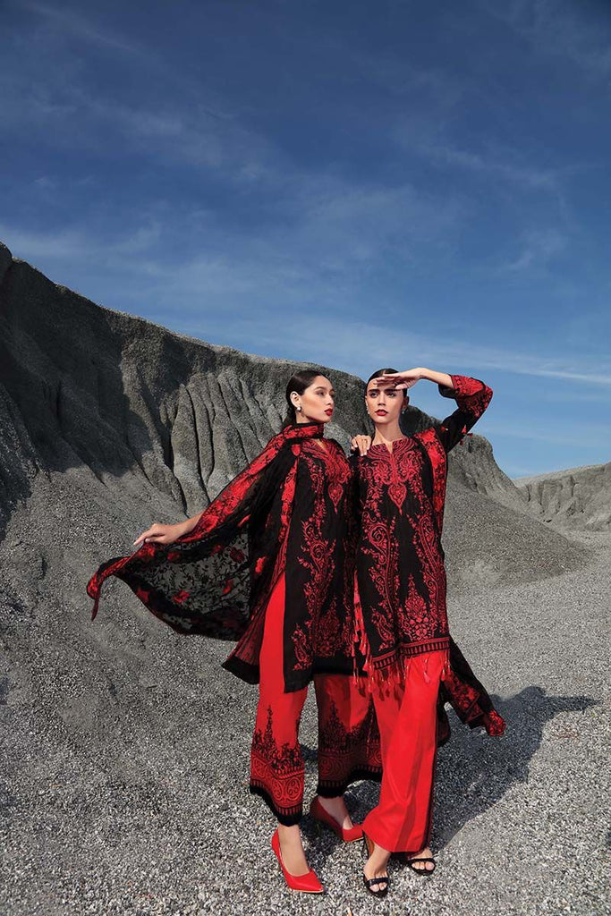 Gul Ahmed Summer Premium Collection 2018 – Black 3 Pc Embroidered PM-177